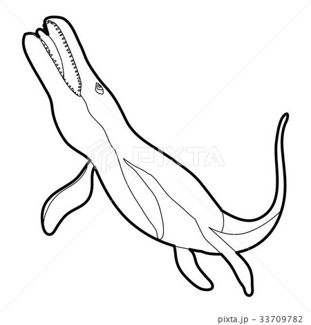 Underwater dinosaur car icon outline 33709782