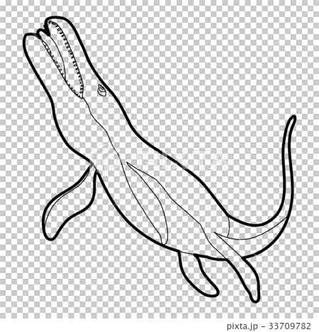 Underwater dinosaur car icon outline 33709782