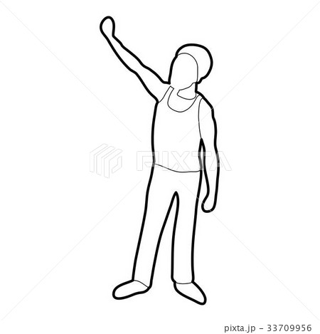 Man protest on the street icon outline 33709956