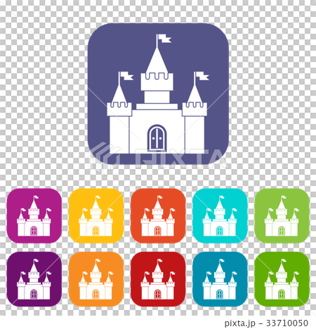 Fortress icons set 33710050