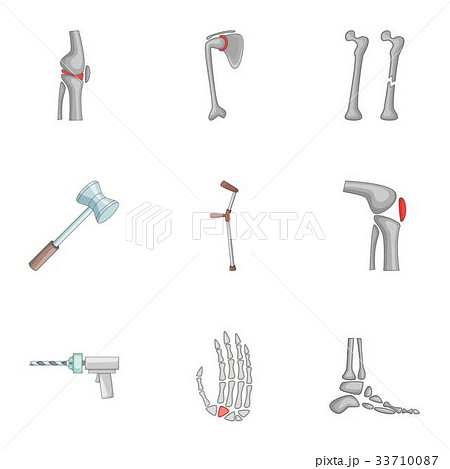 Prosthetics icons set, cartoon style 33710087