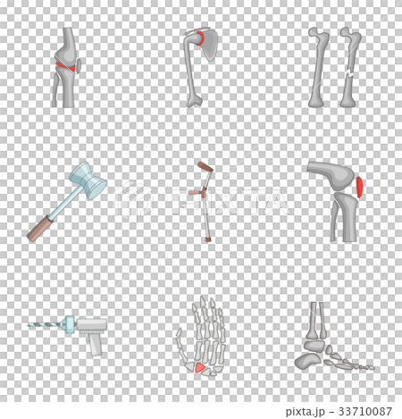 Prosthetics icons set, cartoon style 33710087