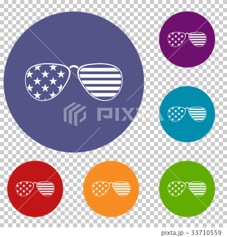 American glasses icons set 33710559