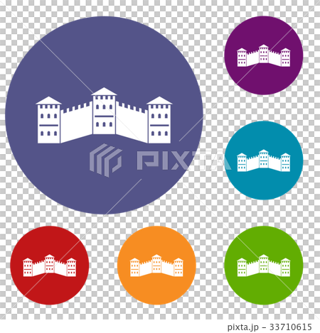 Great Wall of China icons set Great Wall of China icons set 33710615