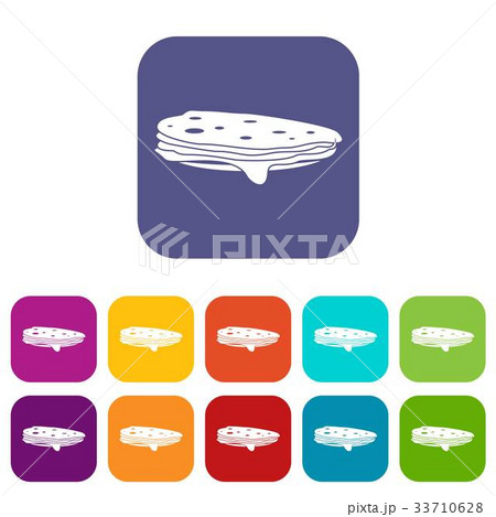 Stack of pancakes icons set 33710628