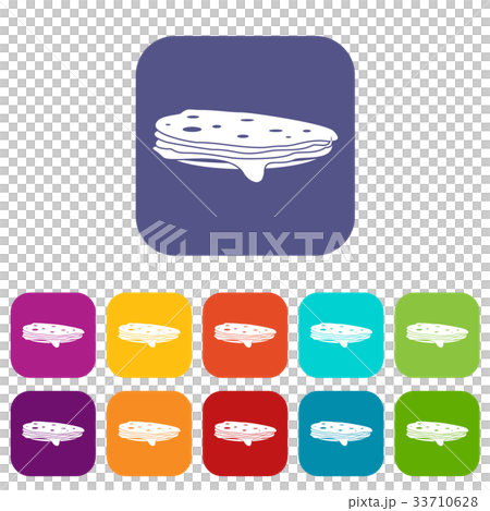 Stack of pancakes icons set Stack of pancakes icons set 33710628