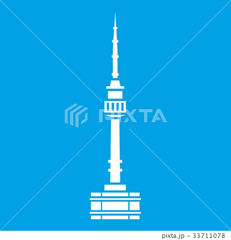 Namsan tower in Seoul icon white Namsan tower in Seoul icon white 33711078