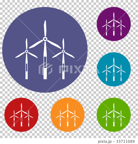 Wind generator turbines icons set Wind generator turbines icons set 33711089