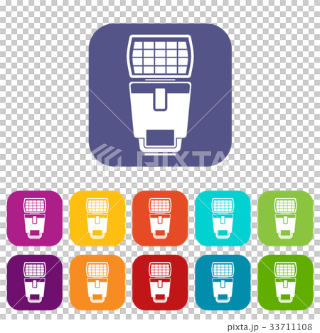 Lighting flash for camera icons set Lighting flash for camera icons set 33711108