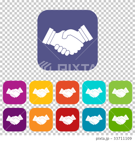 Business handshake icons set 33711109
