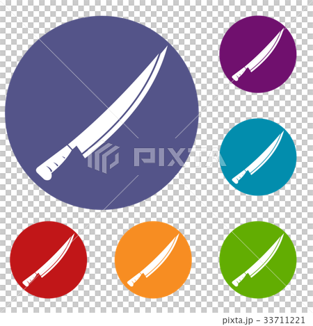 Long knife icons set Long knife icons set 33711221