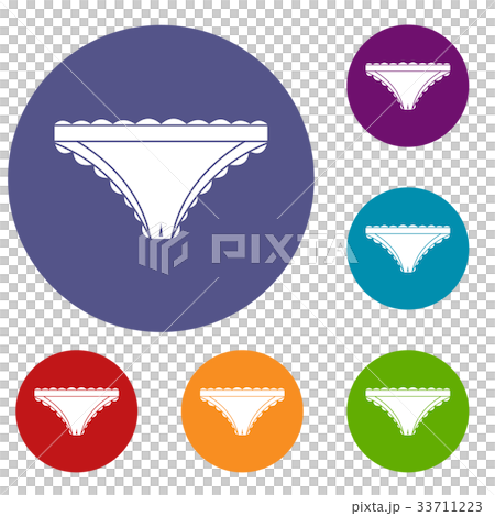 Panties with frill icons set Panties with frill icons set 33711223