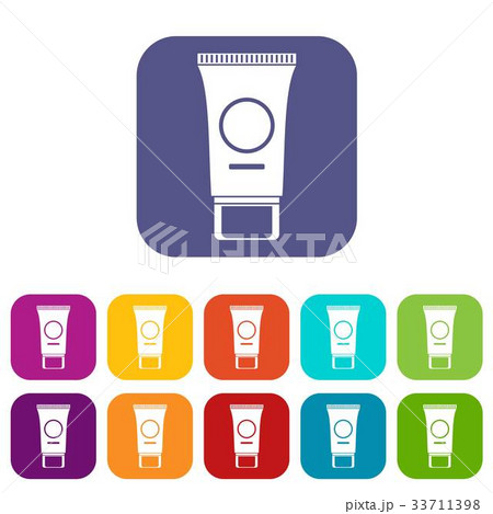 Cosmetic cream tube icons set Cosmetic cream tube icons set 33711398