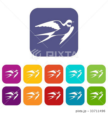 Barn swallow icons set 33711496