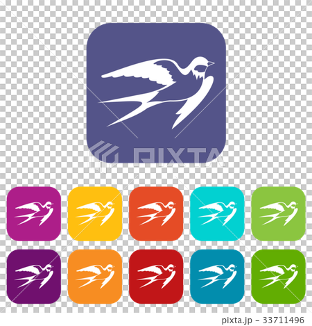 Barn swallow icons set 33711496