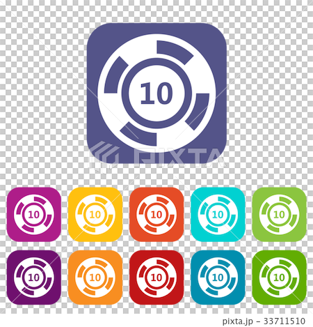 Casino chip icons set Casino chip icons set 33711510