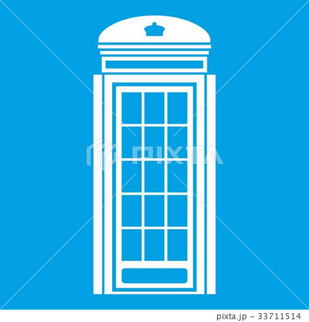 Phone booth icon white 33711514