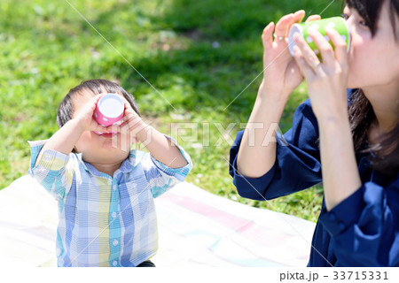 楽しいピクニックのランチ お茶を飲む 楽しいピクニックのランチ お茶を飲む 33715331