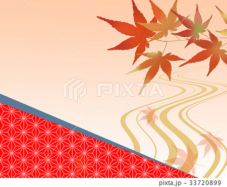 紅葉 和風 和柄 紅葉狩り 和の背景のイラスト素材 3379