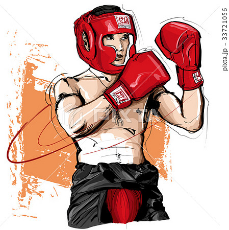 Thai boxing man fighting Thai boxing man fighting 33721056