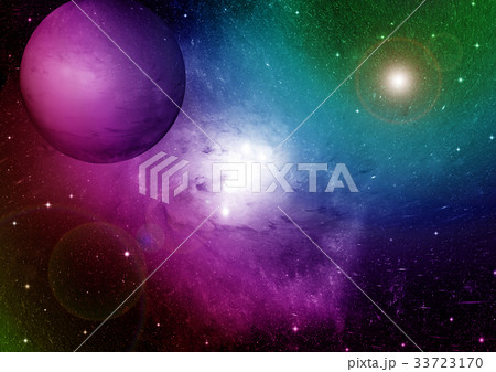 Stars, dust and gas nebula in a far galaxy 33723170