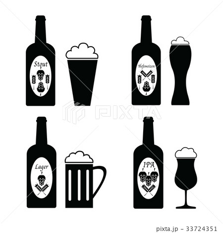 Collection of vector Beer glass and bottle. Collection of vector Beer glass and bottle. 33724351