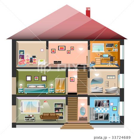 House in a cut isolated on white background 33724689