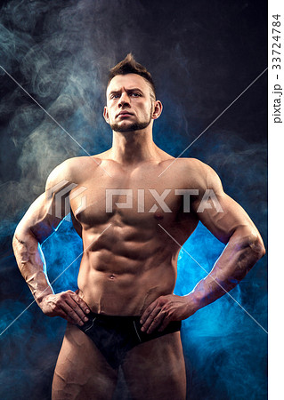 One handsome sexual strong young man with muscular 33724784