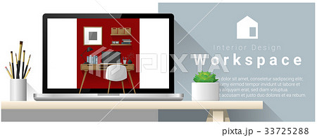 Interior design of modern office workplace Interior design of modern office workplace 33725288