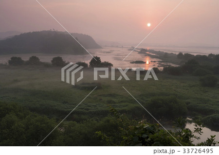 慶南 夕焼け 湿地 33726495