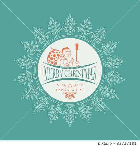 emblem of Santa Claus with a gentle snowflake emblem of Santa Claus with a gentle snowflake 33727181