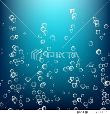 bubbles in water 3d realistic deep water bubblesのイラスト素材