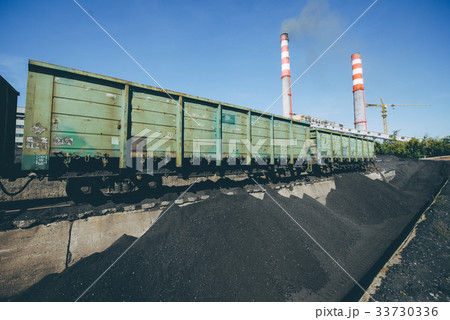 Unloading coal at power plant Unloading coal at power plant 33730336