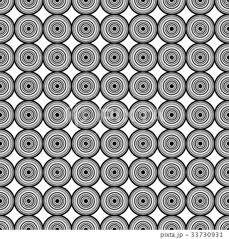 Black Circle Mirage Seamless on White Background. 33730931