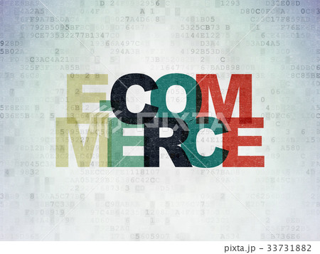 Business concept: E-commerce on Digital Data Paper Business concept: E-commerce on Digital Data Paper 33731882