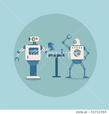 Modern Robots Playing Chess Futuristic Artificial Modern Robots Playing Chess Futuristic Artificial 33732564