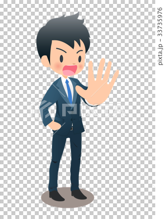 断るスーツ姿の若い男性ビジネスマン 33735976
