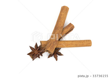 Cinnamon on the white background Cinnamon on the white background 33736155
