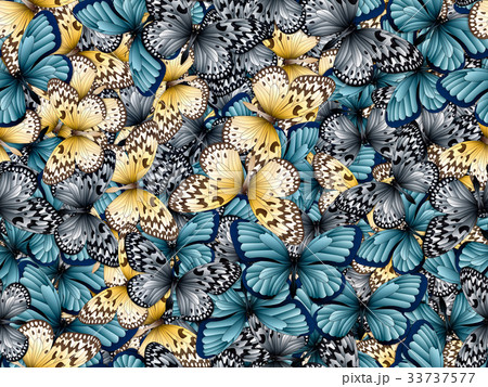Seamless pattern with lot of different butterflys 33737577