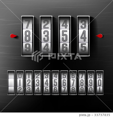 Combination Lock, Realistic Metal Vector 33737835