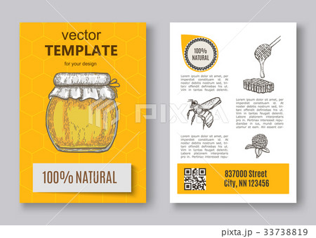 Hand drawn honey flayer templates 33738819