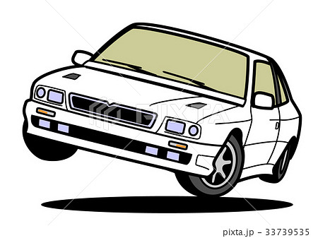 イタリアンスポーツクーペ 白 ジャンプ 自動車イラスト イタリアンスポーツクーペ 白 ジャンプ 自動車イラスト 33739535