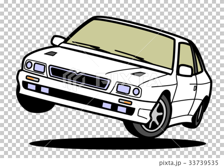 イタリアンスポーツクーペ 白 ジャンプ 自動車イラスト イタリアンスポーツクーペ 白 ジャンプ 自動車イラスト 33739535