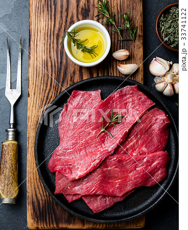 Fresh raw meat beef steaks. Beef tenderloin in 33741122