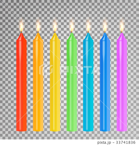 Burning 3D Realistic Dinner Candles Vector Burning 3D Realistic Dinner Candles Vector 33741836