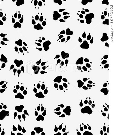 Seamless  print of dogs paws 33741952