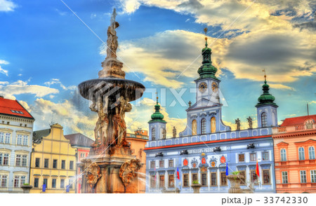 Samson Fountain in Ceske Budejovice Czech Republic 33742330