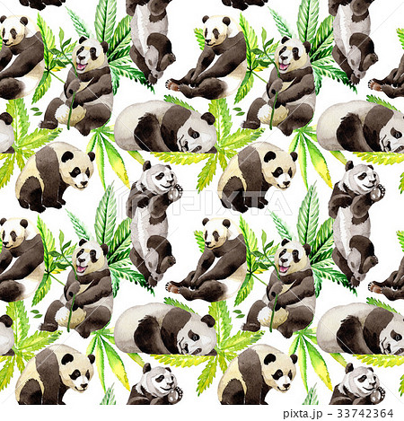 Panda wild animal pattern in a watercolor style. 33742364