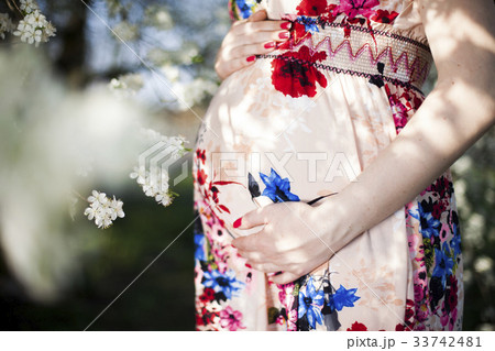 Flower garden, Orchard, Pregnant woman Flower garden, Orchard, Pregnant woman 33742481