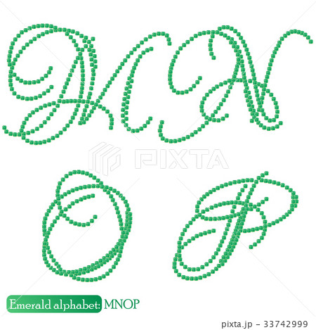 Jewelry alphabet from Emerald stones Jewelry alphabet from Emerald stones 33742999
